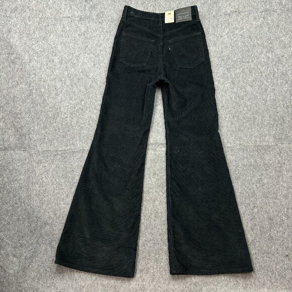 Levi's Ribcage Bell Flare High Waist Corduroy Pants Women's Size 26 Black NWT - Picture 3 of 15
